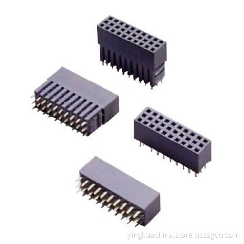 Female header, 2.54mm pitch, straight/right angle, single/dual row/three row,8.5mm/11mm height, 2807New